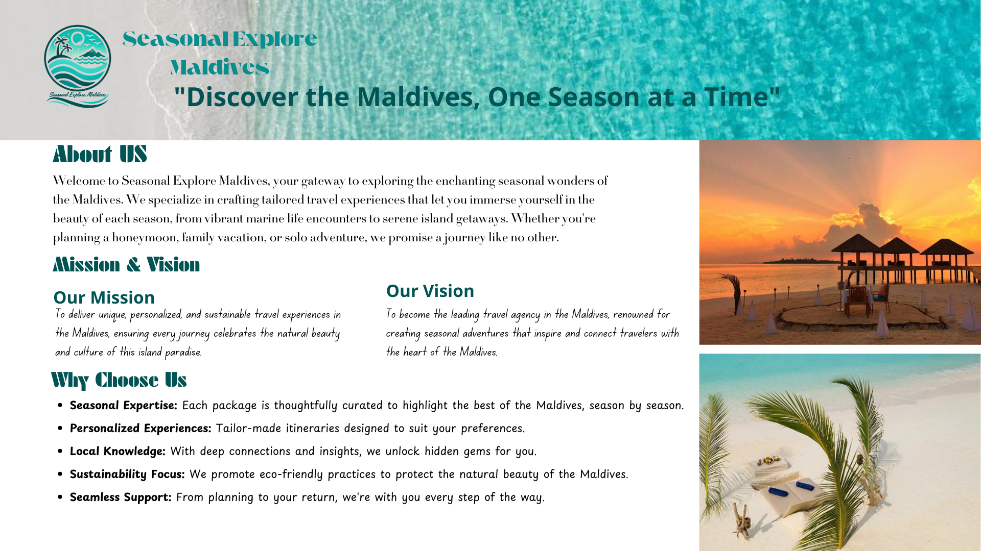 About Us - Seasonal Explore Maldives
